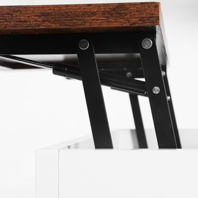 80cm MDF Lift-Top Barn Door USB Charging Coffee Table