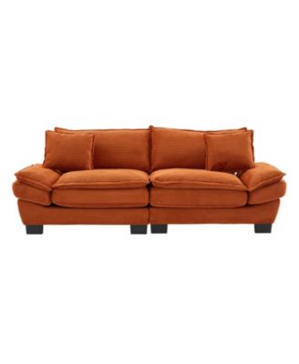 1 Pc. Corduroy Upholstered Comfy Sleeper with Pillows Sofa