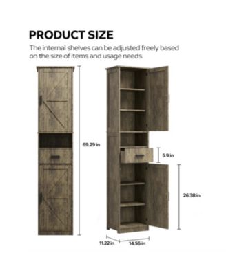 Streamdale Tall Bathroom Storage Cabinet with Sliding Doors and Drawer