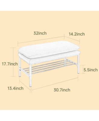 1 Pc. + Linen Storage Shoe Bench with Shelf  Bench