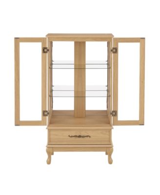 Lighted Glass Curio Cabinet with Shelves