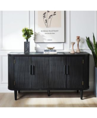 Modern Accent Cabinet with Adjustable Shelves and 4 Doors