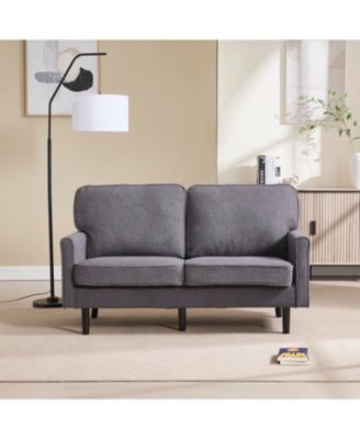 Streamdale Mid Century Modern Loveseat Sofa with USB (Gray)