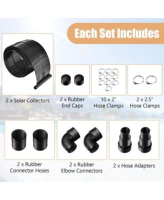 2 Pieces 20 Feet Weatherproof Solar Swimming Pool Heating System