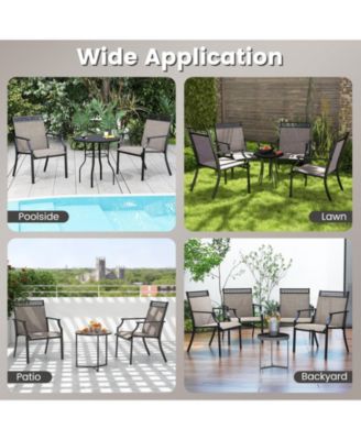 Patio Chairs Set of 2 with All Weather Breathable Fabric