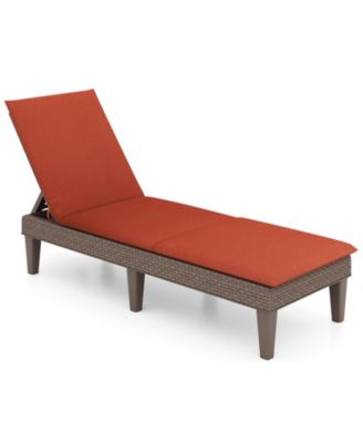 Patio Lounge Outdoor Recliner Chair with Cushion 3-Position Adjustable Backrest