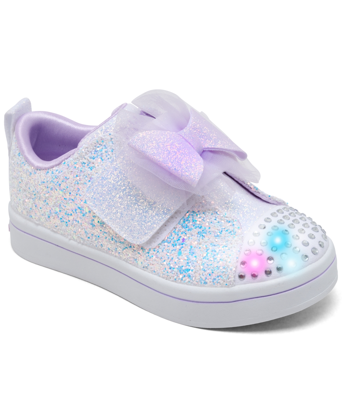 Skechers Toddler Girls Twinkle Toes: Twi-lites 2.0 Sweetie Bow Fastening Strap Casual Sneakers From Finish Li