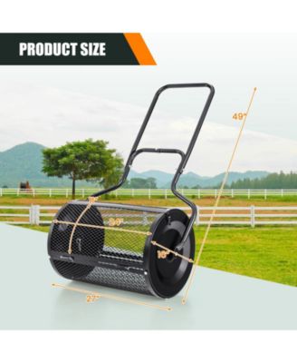 Upgrade Side Latches and U-shape Handle 24-Inch Peat Moss Spreader