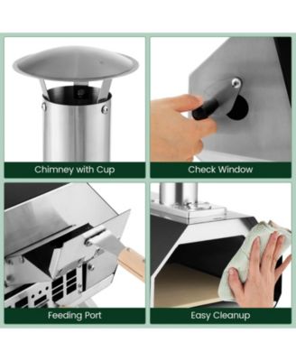 Outdoor Pizza Oven with Pizza Stone and Foldable Legs for Camping