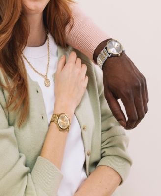 Women's Bold Evolution 2.0 Swiss Quartz Ionic Plated Light Gold Steel Watch 34mm