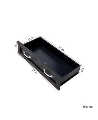 Streamdale Black Side Cabinet with 6 Drawers for Living Room, Bedroom or Hallway