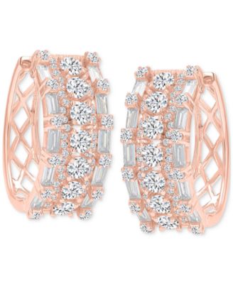 Oval Puffy Hoop Earrings in 14K Gold over Sterling Silver