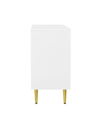 Modern TV Stand with Adjustable Shelf, Metal Legs, and Anti-Tip Safety