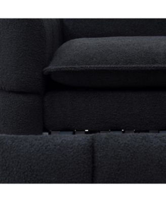 Sleeper Sofa Bed - Pull Out Couch with Chaise - Black