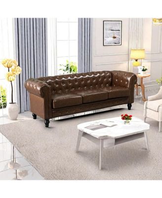 3-Seat Modern Chesterfield Sofa with Button Tufting for Living Rooms