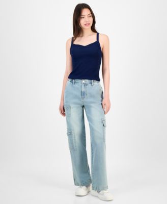 Madden Girl - Juniors' Super High-Rise Cargo Skater Jeans