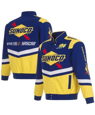 JH Design - Men's Royal/Yellow NASCAR Sunoco Full-Snap Twill Uniform Jacket