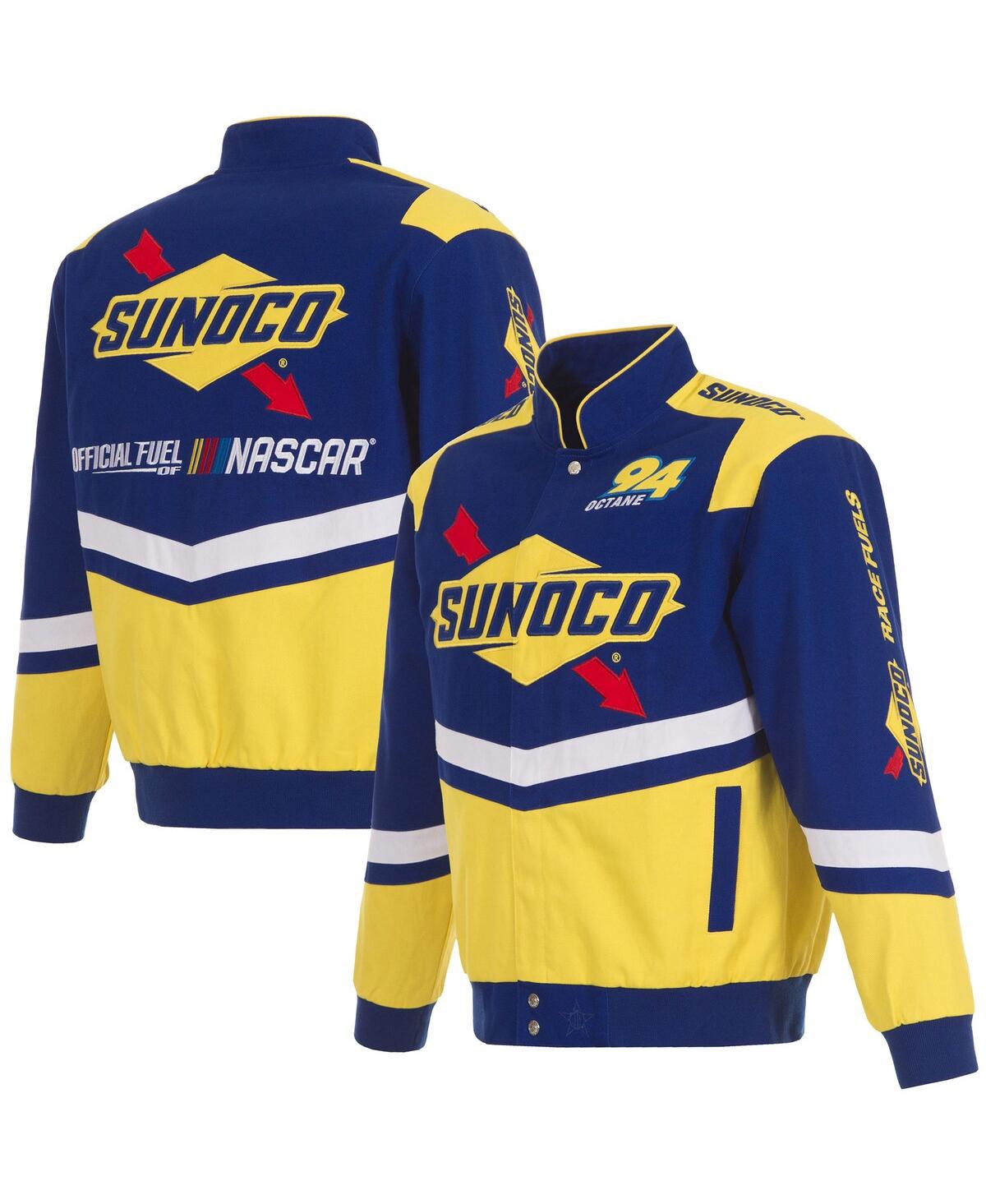 Men's Royal/Yellow Nascar Sunoco Full-Snap Twill Uniform Jacket - Royal, Yellow