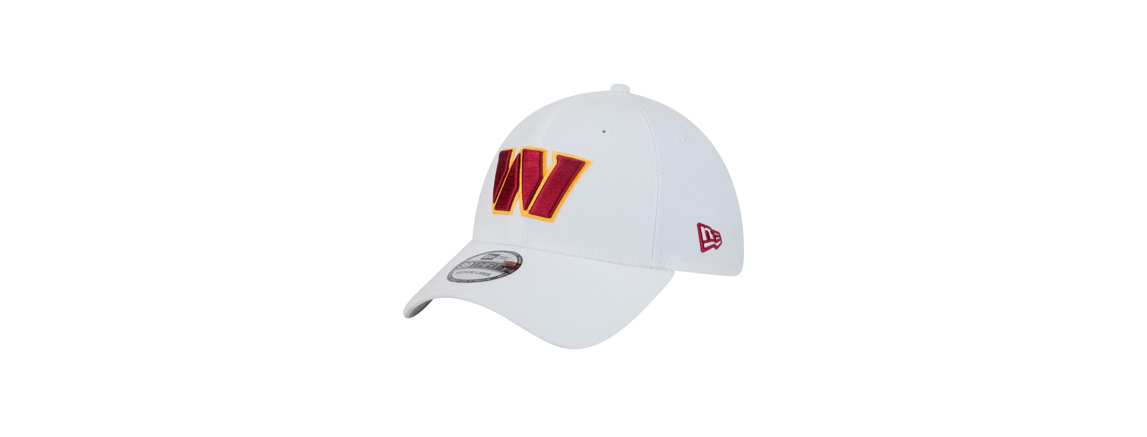New Era Men's White Washington Commanders Main 39THIRTY Flex Hat