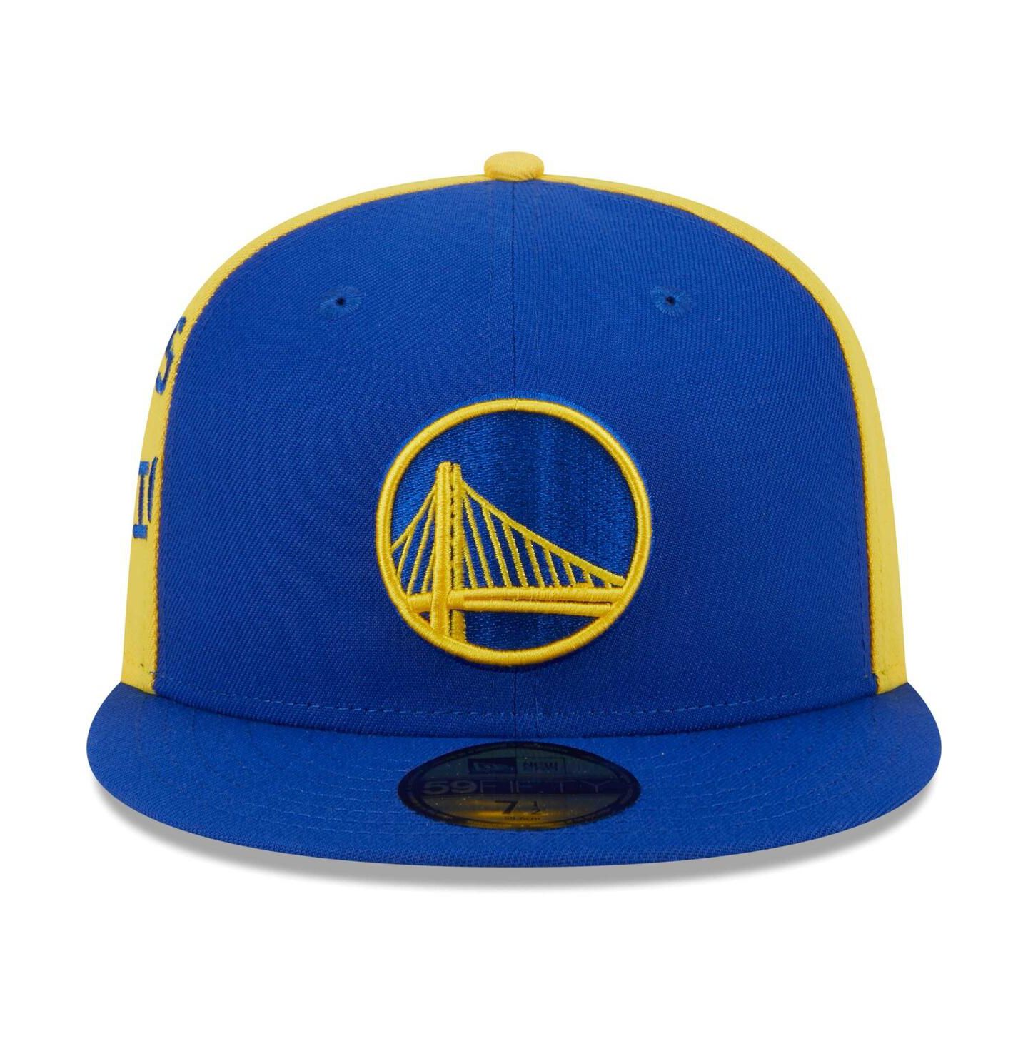 Мужская кепка New Era Royal/Gold Golden State Warriors Gameday Wordmark 59FIFTY Fitted Hat — фото 2