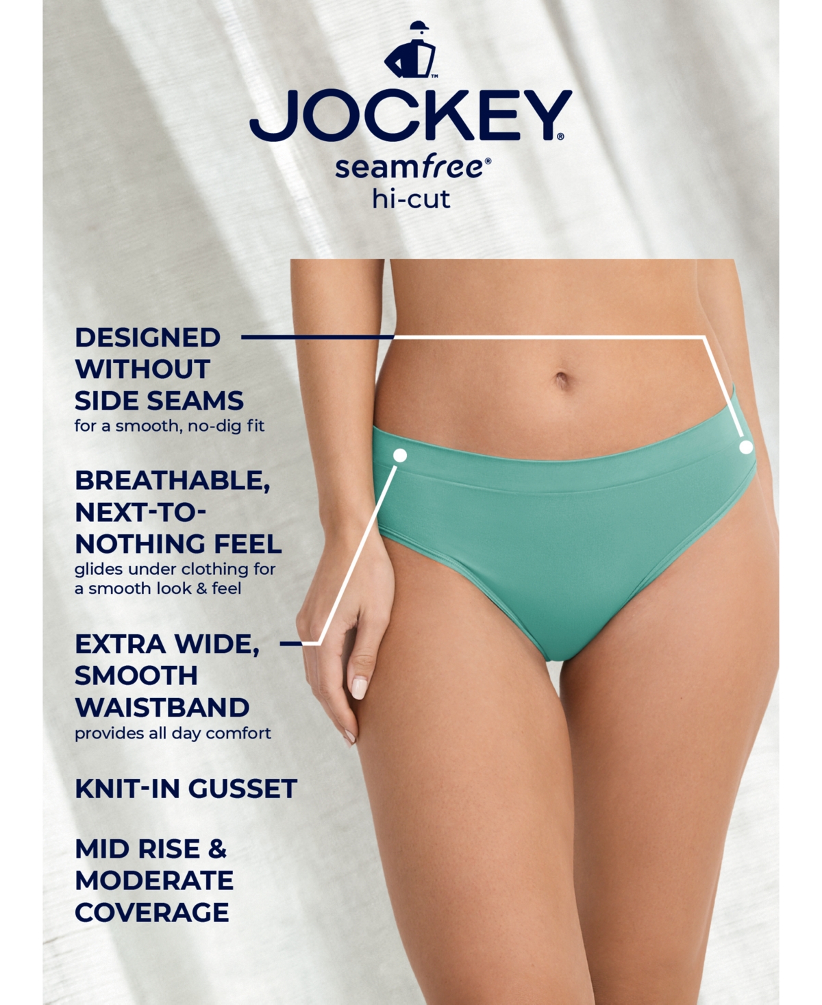 Jockey Women's Seamfree Hi-cut Stretch Underwear 3788 In Purple