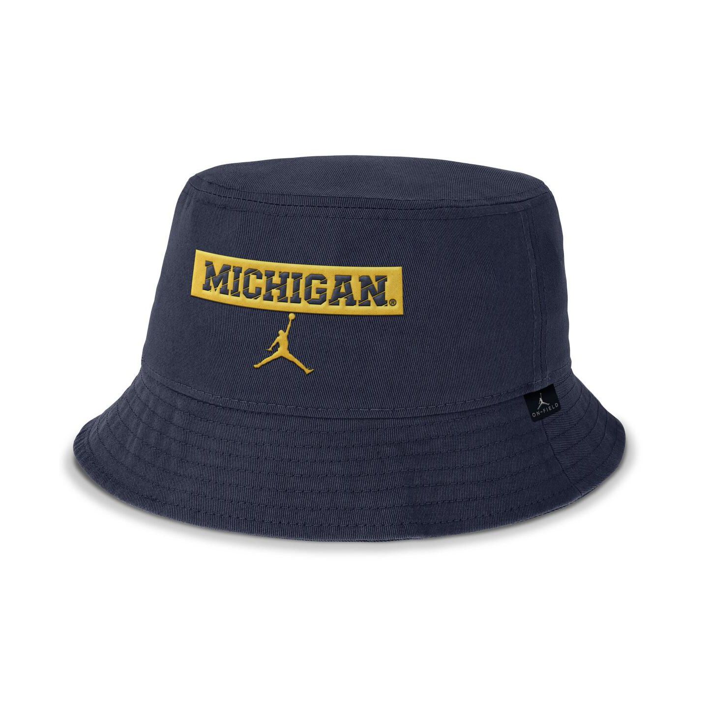 Мужская панама Jordan Navy Michigan Wolverines Apex Bucket Hat — фото 1