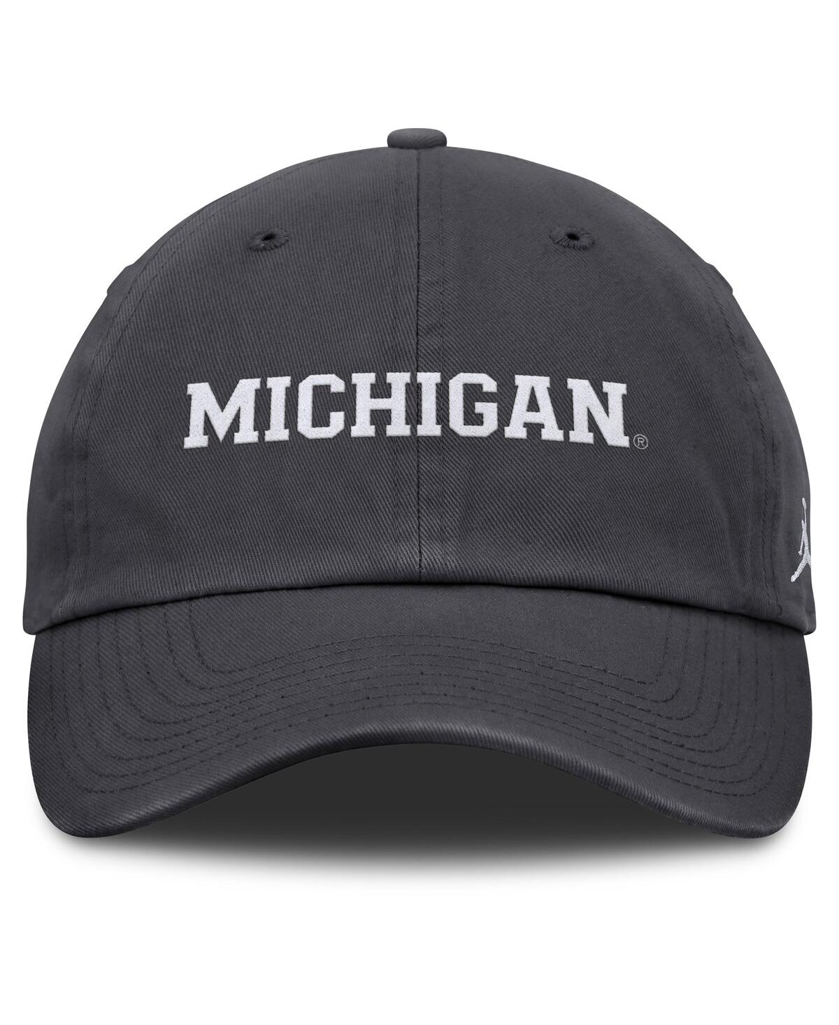 JORDAN MEN'S ANTHRACITE MICHIGAN WOLVERINES CLUB ADJUSTABLE HAT 