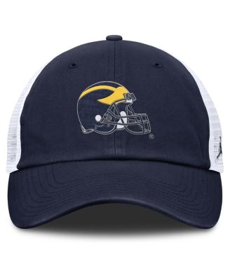 Men's Navy/White Michigan Wolverines Club Trucker Adjustable Hat