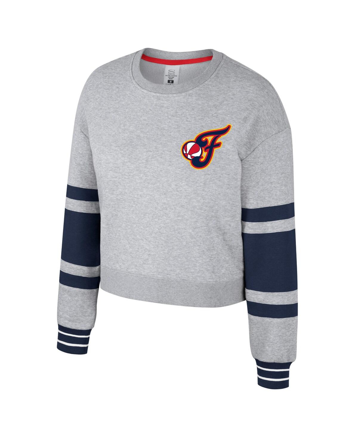 Stadium Essentials Men's And Women's Heather Gray Indiana Fever Cropped Pullover Sweatshirt