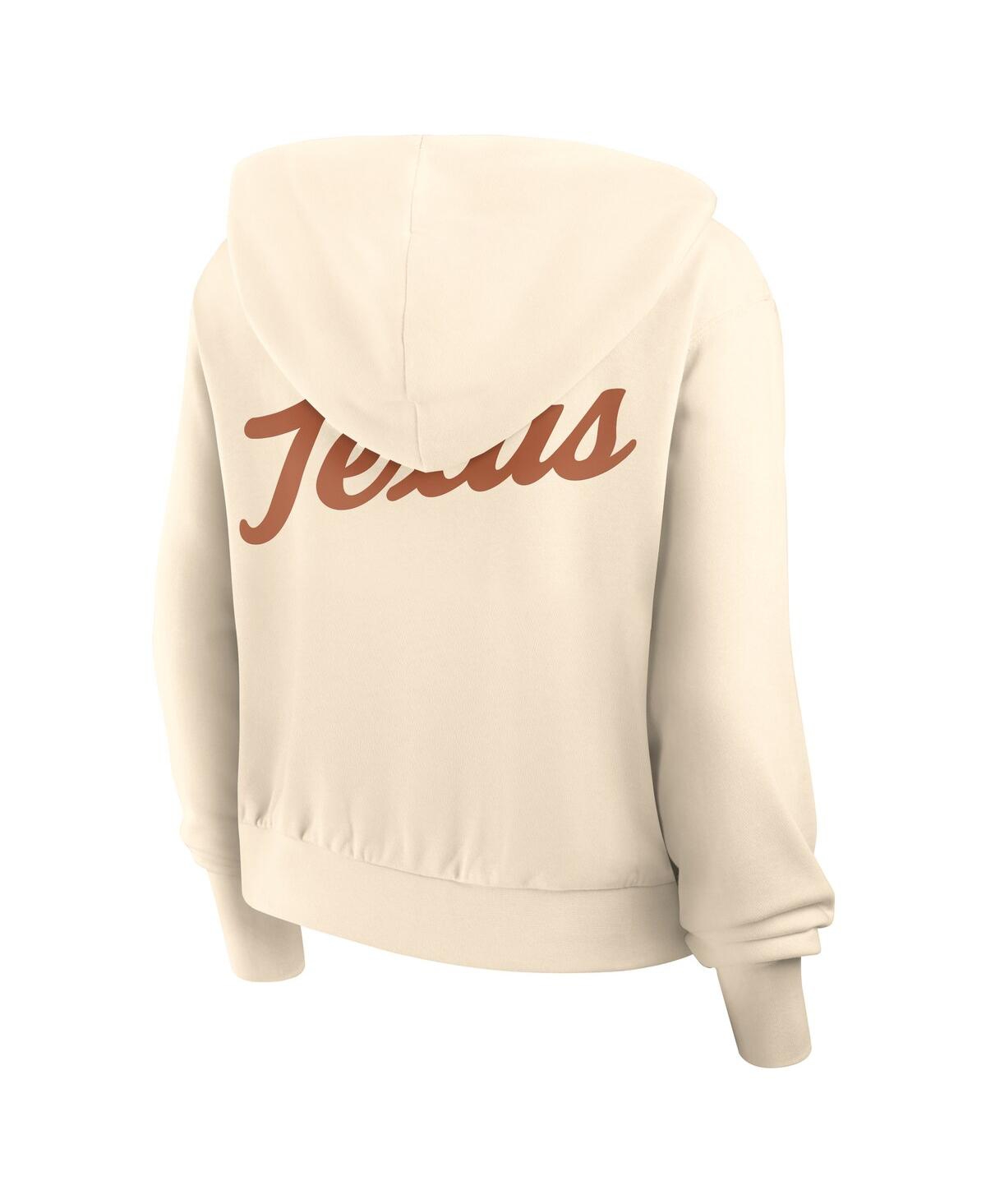 Nike Cream Texas Longhorns Cropped Chill Full-zip Hoodie In White
