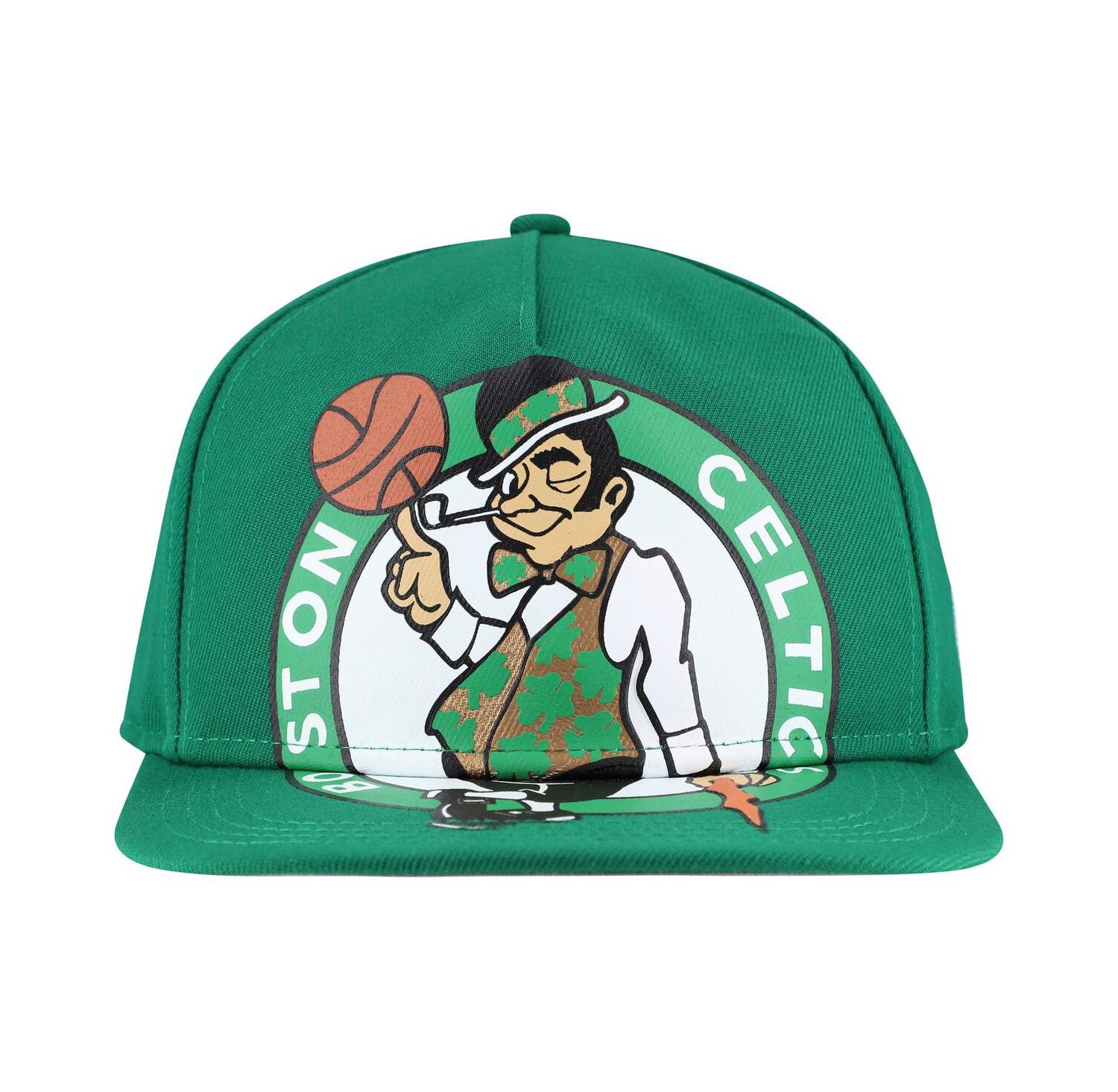 Men's Kelly Green Boston Celtics Oversized Puff Print Logo Golfer Snapback Hat