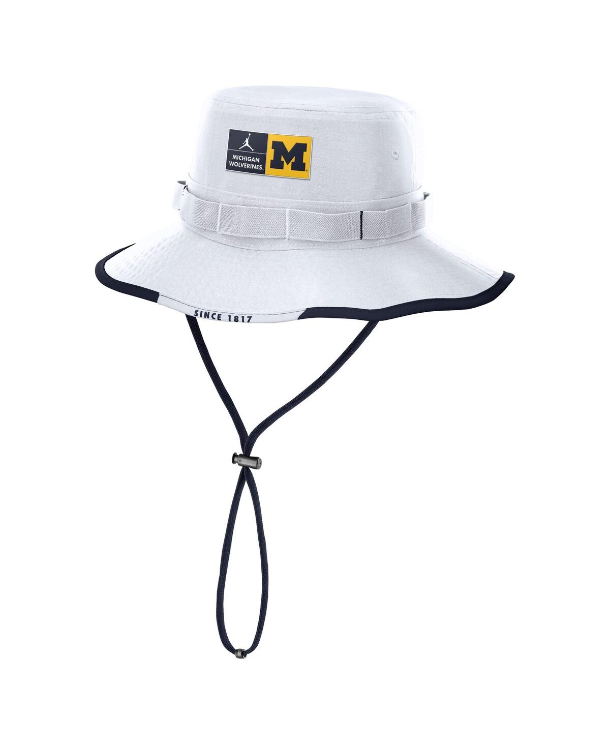 JORDAN MEN'S WHITE MICHIGAN WOLVERINES APEX SWOOSH BOONIE HAT 