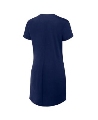 Women's Navy Houston Astros Ruched Drape T-Shirt Dress
