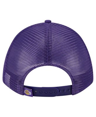 Men's Purple Los Angeles Lakers Minimalist A-Frame 9FORTY Trucker Hat