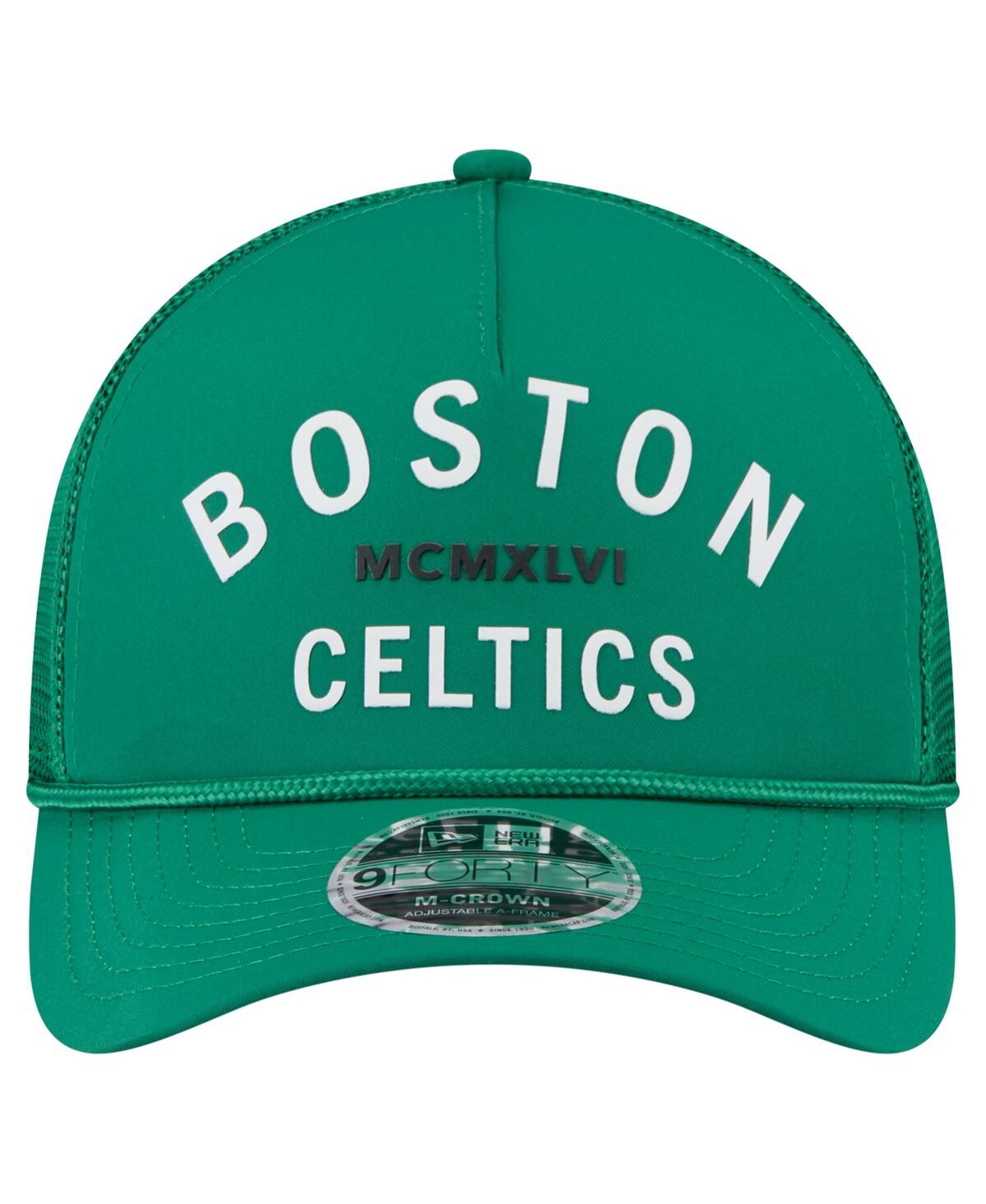 NEW ERA MEN'S KELLY GREEN BOSTON CELTICS MINIMALIST A-FRAME 9FORTY TRUCKER HAT 
