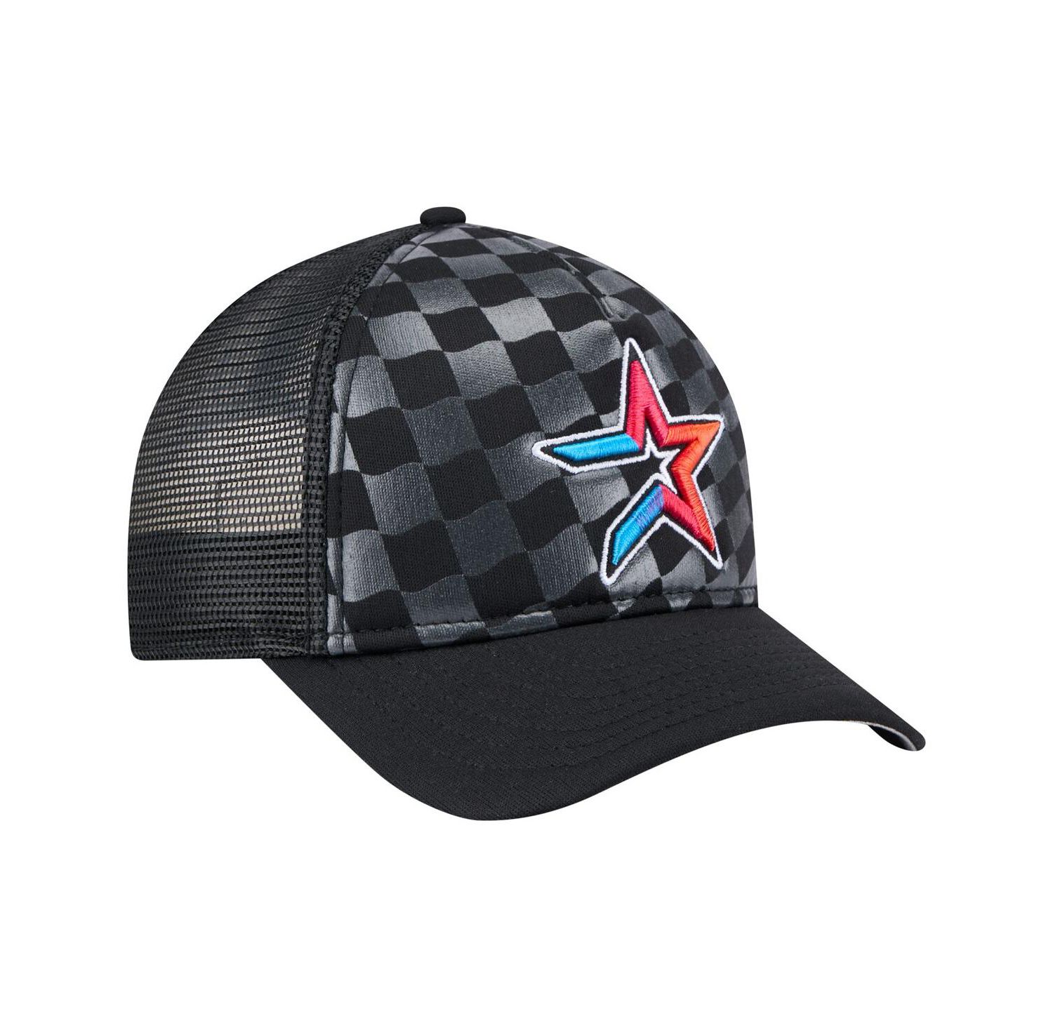 Men's Black Houston Astros Gradient 9FORTY A-Frame M-Crown Trucker Adjustable Hat