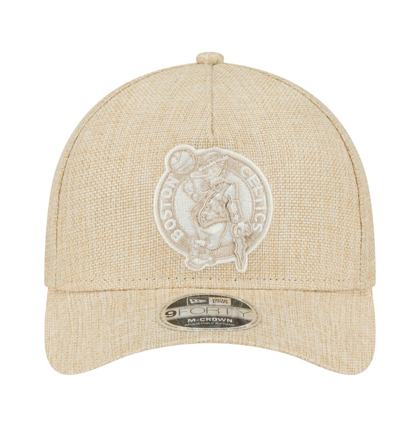 Мужская кепка New Era Tan Boston Celtics Injection Woven A-Frame 9FORTY Adjustable Hat — фото 2
