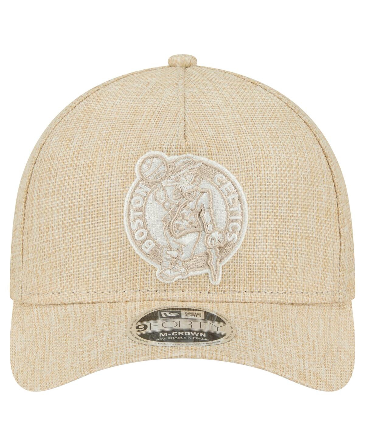 New Era Men's Tan Boston Celtics Injection Woven A-frame 9forty Adjustable Hat