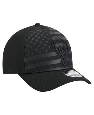 Men's Black Milwaukee Bucks Game Day Flag A-Frame 9FORTY Adjustable Hat