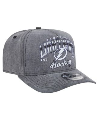 Men's Charcoal Tampa Bay Lightning Throwback Washed A-Frame Pre-Curved 9FIFTY Snapback Hat