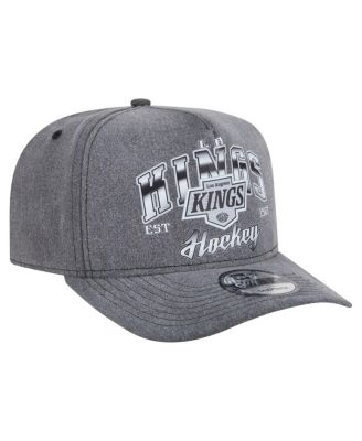 Men's Charcoal Los Angeles Kings Throwback Washed A-Frame Pre-Curved 9FIFTY Snapback Hat