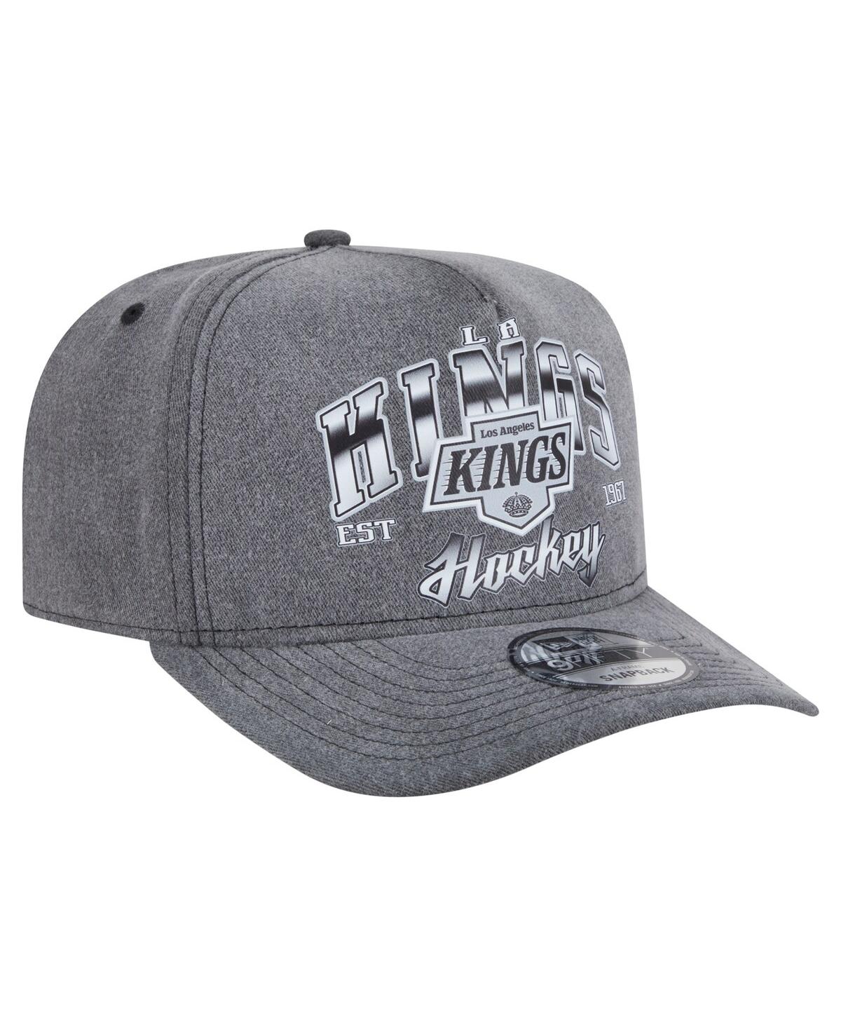 New Era Men's Charcoal Los Angeles Kings Throwback Washed A-frame Pre-curved 9fifty Snapback Hat