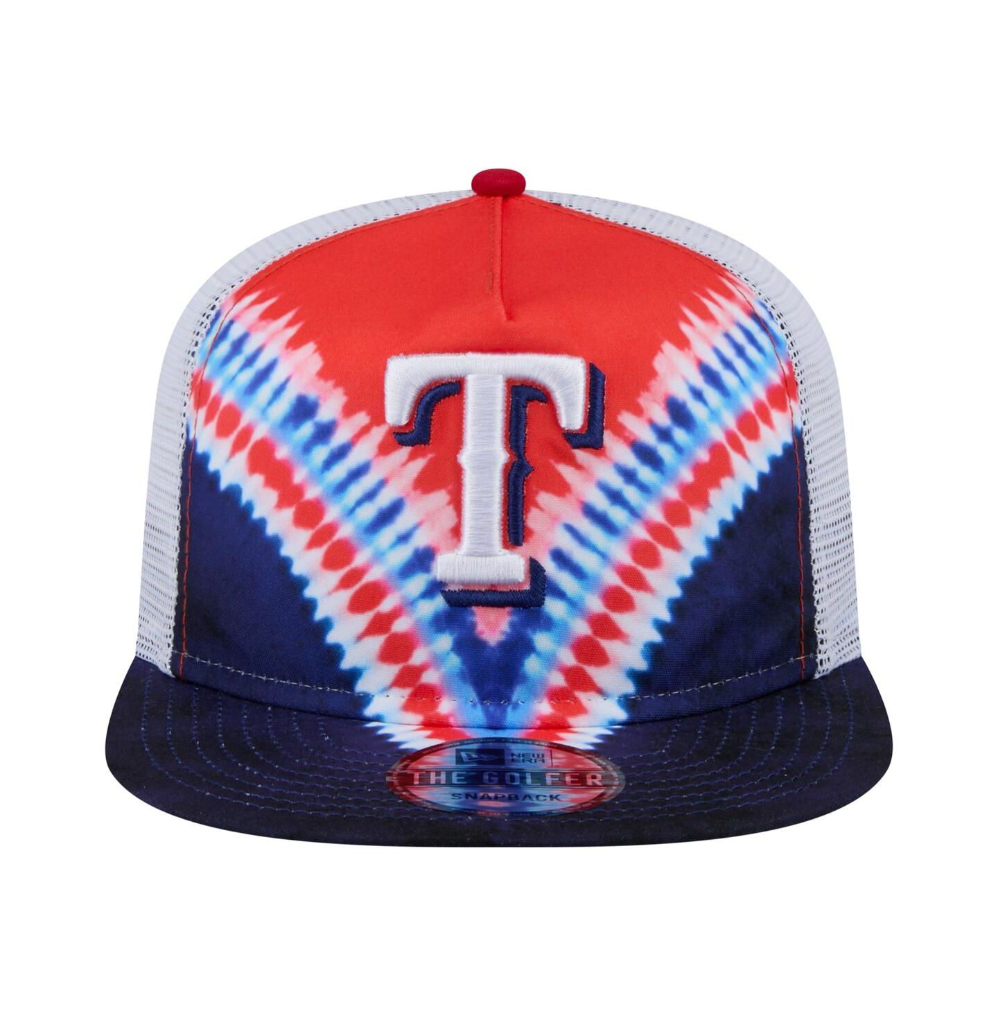 Мужская кепка New Era Texas Rangers Tie-Dye Golfer Trucker Adjustable Hat — фото 2