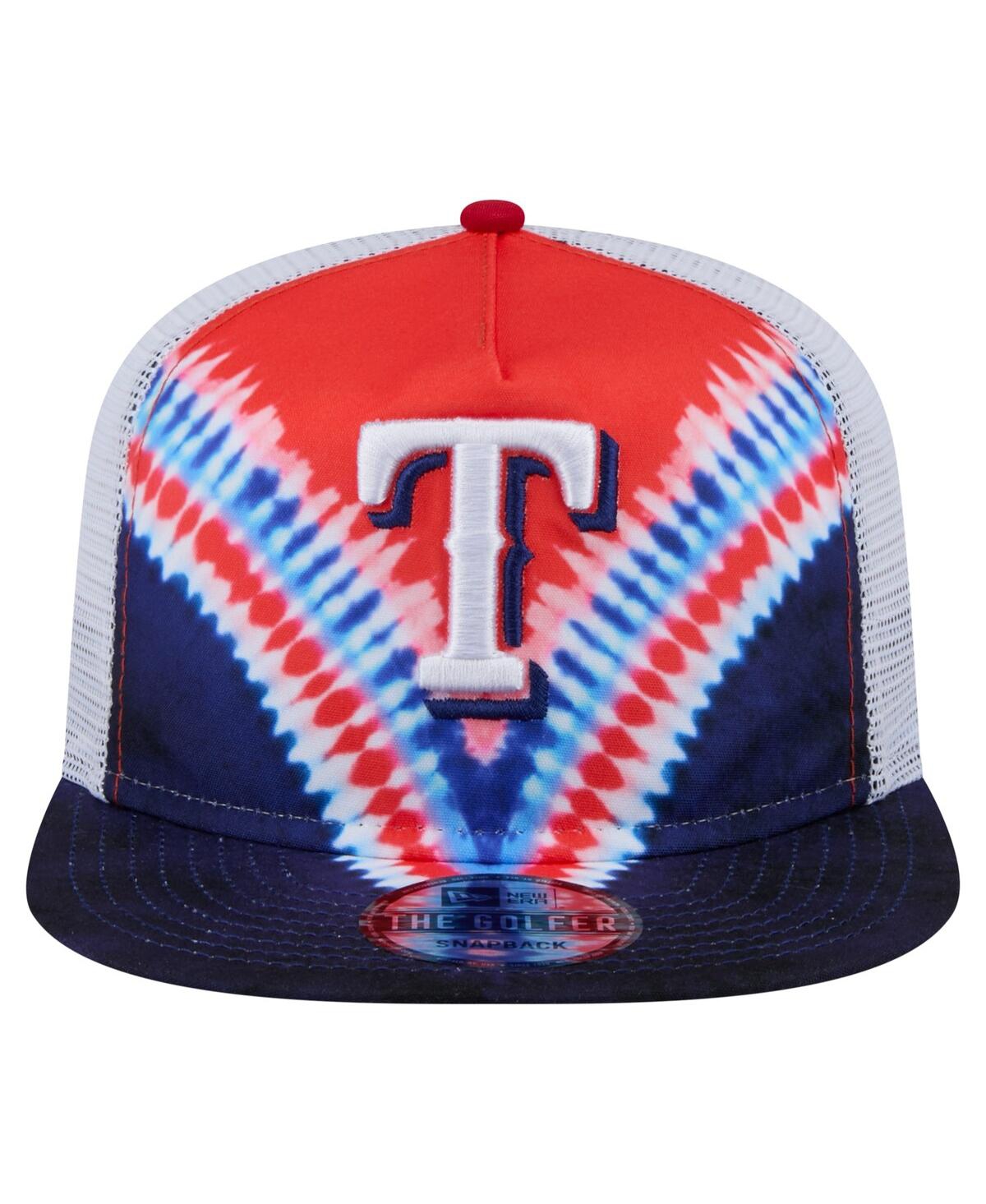 NEW ERA MEN'S TEXAS RANGERS TIE-DYE GOLFER TRUCKER ADJUSTABLE HAT 