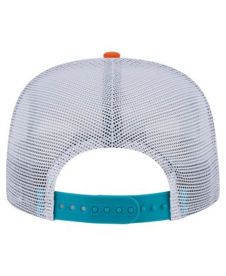 Men's Orange/Aqua Miami Dolphins Throwback Dye Golfer Snapback Hat