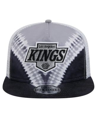 Men's Black/Silver Los Angeles Kings Throwback V-Dye Adjustable Golfer Hat
