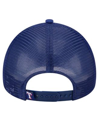 Men's White/Royal Texas Rangers Trucker A-Frame 9FORTY Adjustable Hat