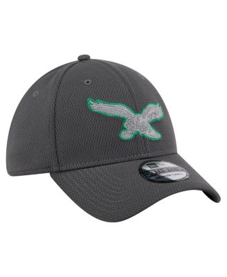 Men's Graphite Philadelphia Eagles Throwback Logo Main 39THIRTY Flex Hat