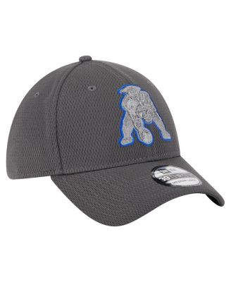 Men's Graphite New England Patriots Throwback Logo Main 39THIRTY Flex Hat