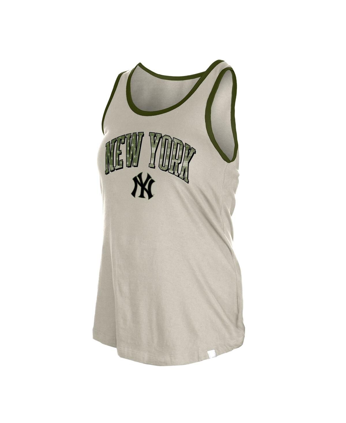 NEW ERA WOMEN'S CREAM NEW YORK YANKEES ARMED FORCES TANK TOP 